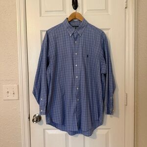 Polo Ralph Lauren Longsleeves Cotton Yarmouth button down Blue Plaid 17 32/33